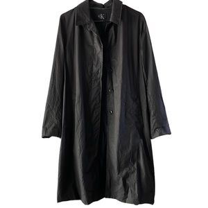 CK Calvin Klein black label Y2K vintage black rain/trench coat